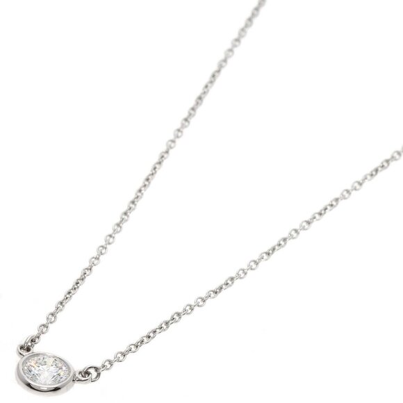 TIFFANY & CO. By the Yard Diamond Necklace Platinum PT950 - Picture 1 of 5